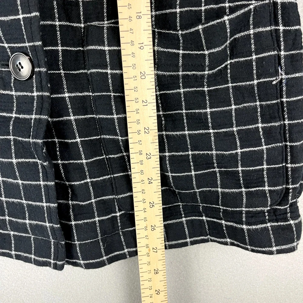 Madewell Waffleback Shaw Blazer Women Small Black Windowpane Cotton Unstructured